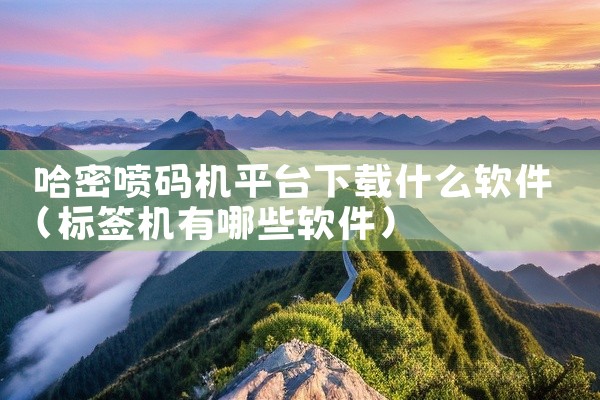 哈密喷码机平台下载什么软件