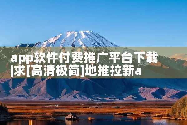 app软件付费推广平台下载